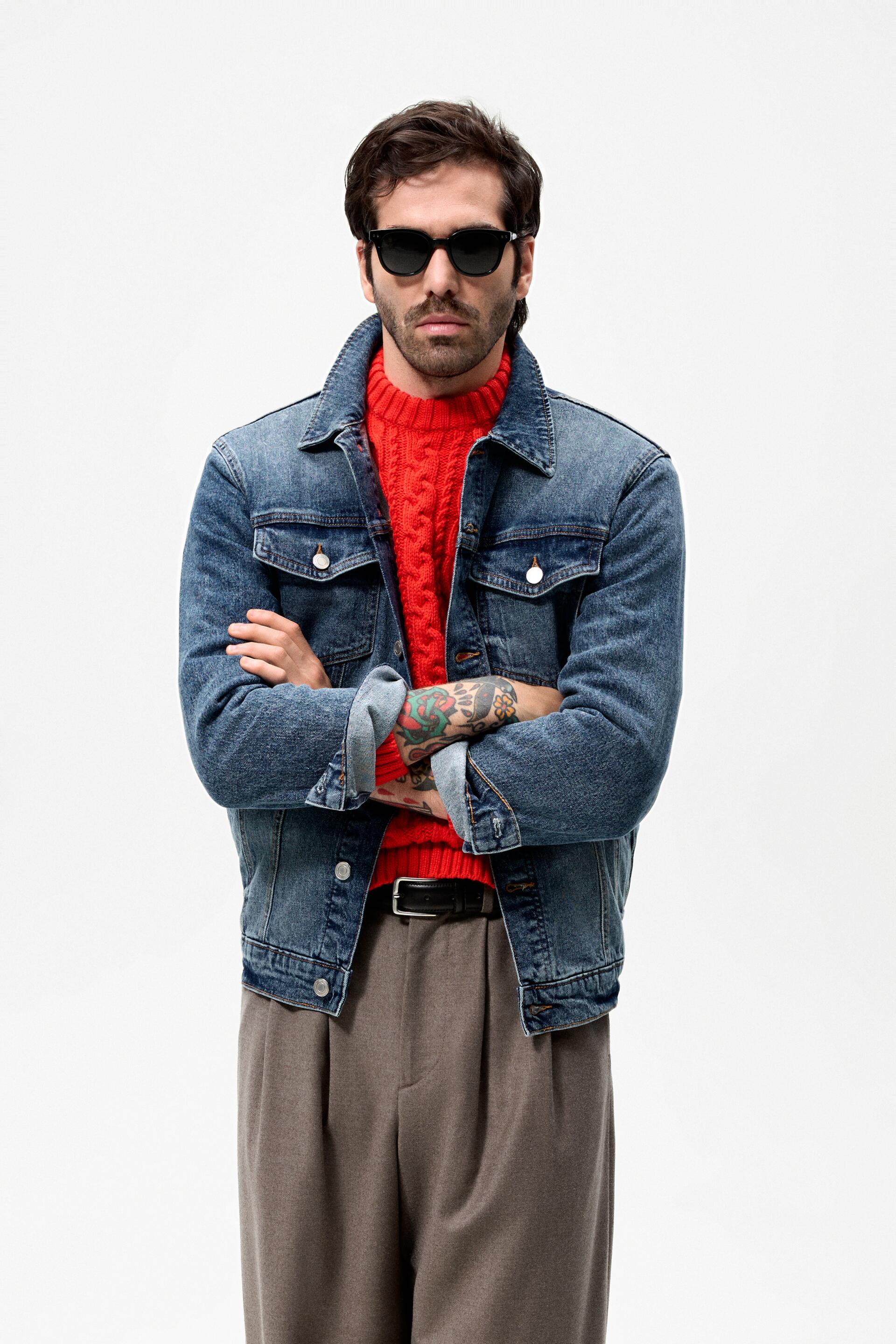 

Джинсовая куртка мужская ZARA 00108350 синяя M (доставка из-за рубежа), 00108350