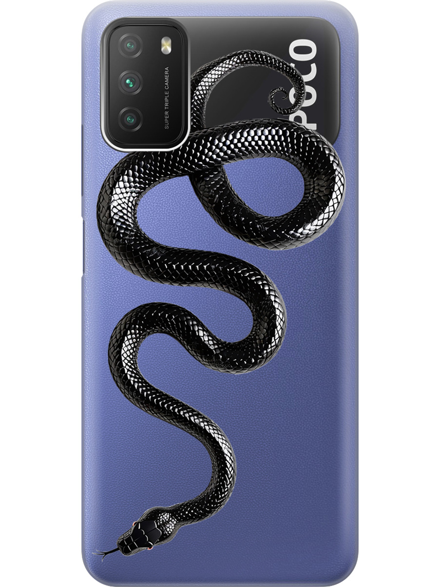 

Силиконовый чехол на Xiaomi Redmi 9T / Poco M3 с принтом "Черная мамба", Прозрачный;черный, 724142713