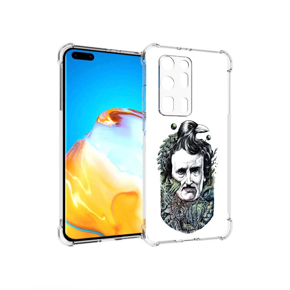 

Чехол MyPads Tocco для Huawei P40 Pro+ Эдгар Аллан с вороном, Прозрачный, Tocco