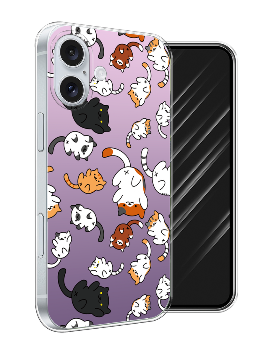 

Чехол Awog на Apple iPhone 16 Plus "Котопад", Фиолетовый;белый, 16150-1