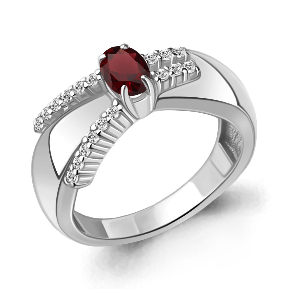 

Кольцо из серебра с гранатом Aquamarine Aquamarine 6967703А_925_р р. 17,5, 6967703А_925_р