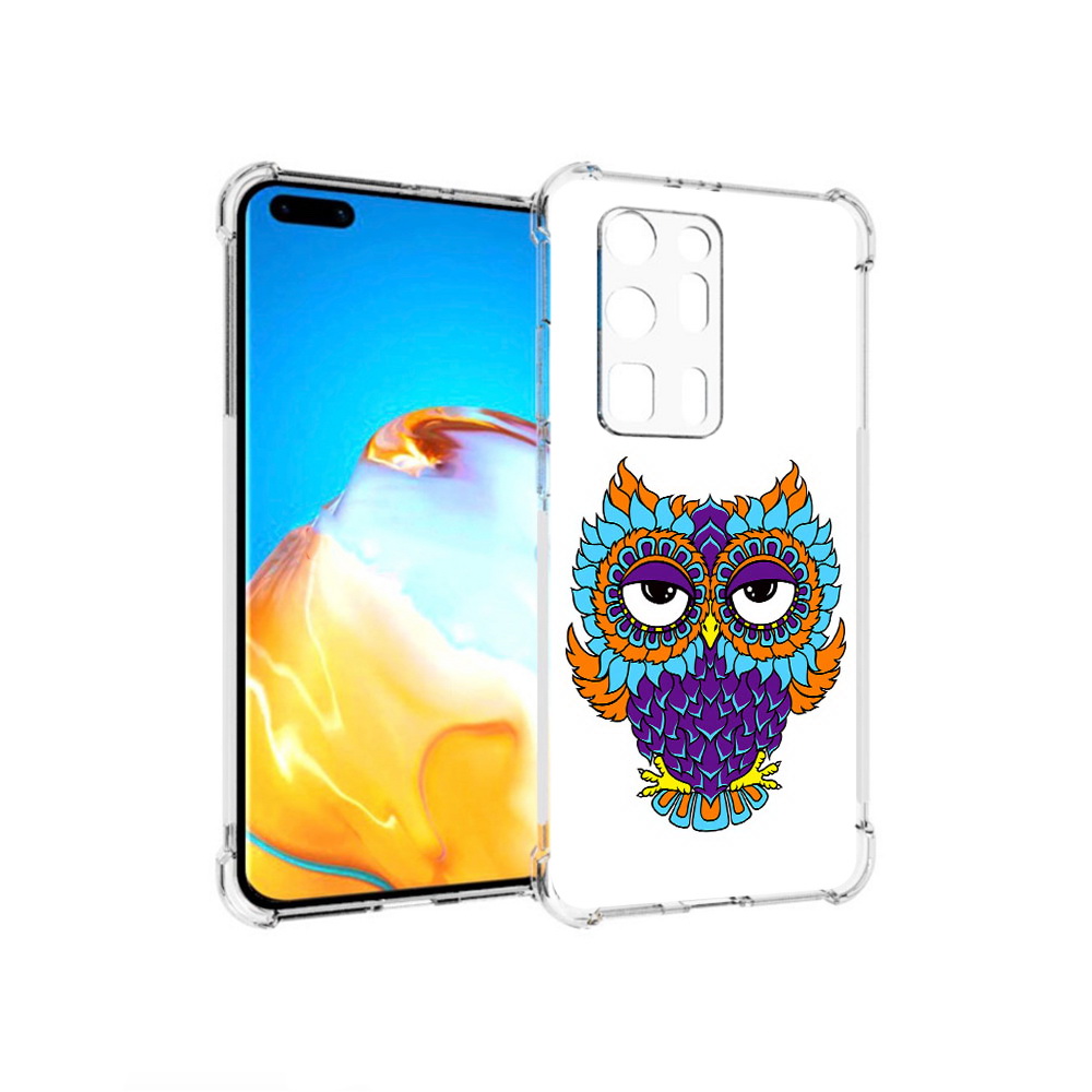 

Чехол MyPads Tocco для Huawei P40 Pro+ Цветная сова, Прозрачный, Tocco