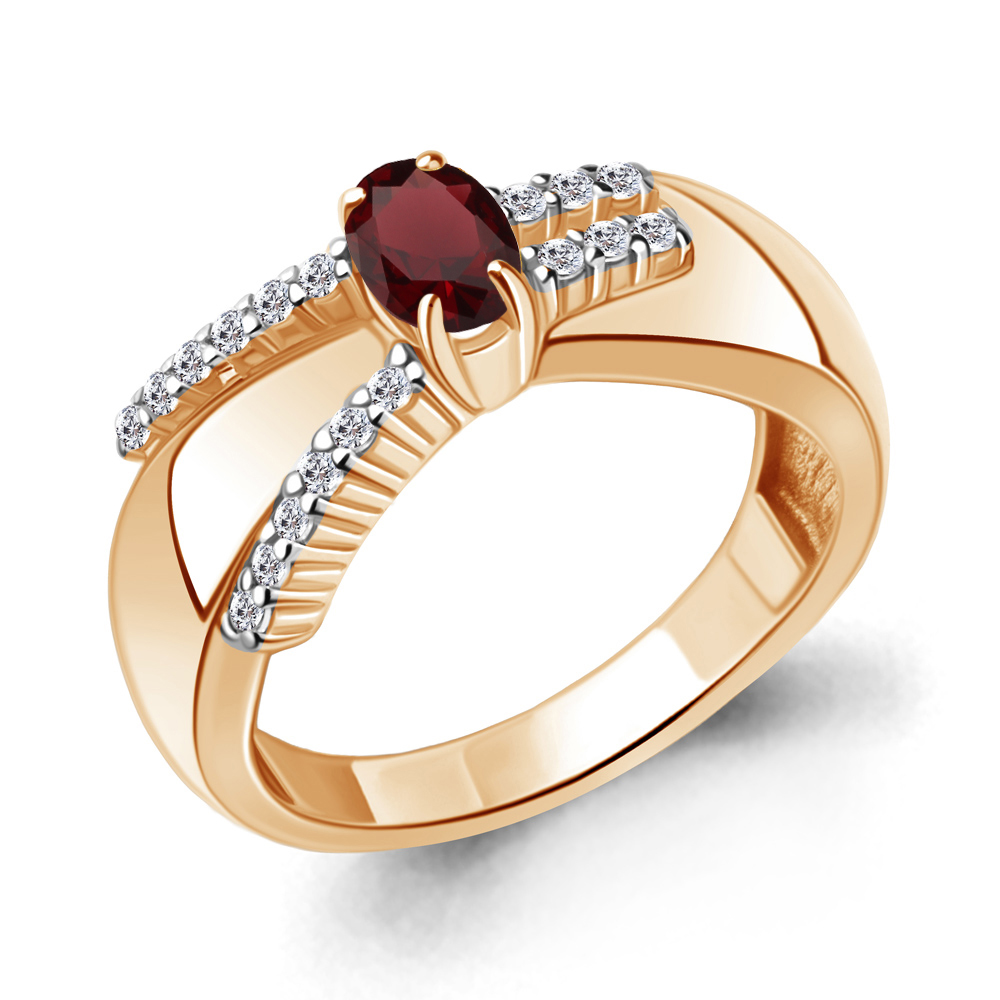 

Кольцо из серебра с гранатом Aquamarine Aquamarine 6967703А_925_з р, 6967703А_925_з