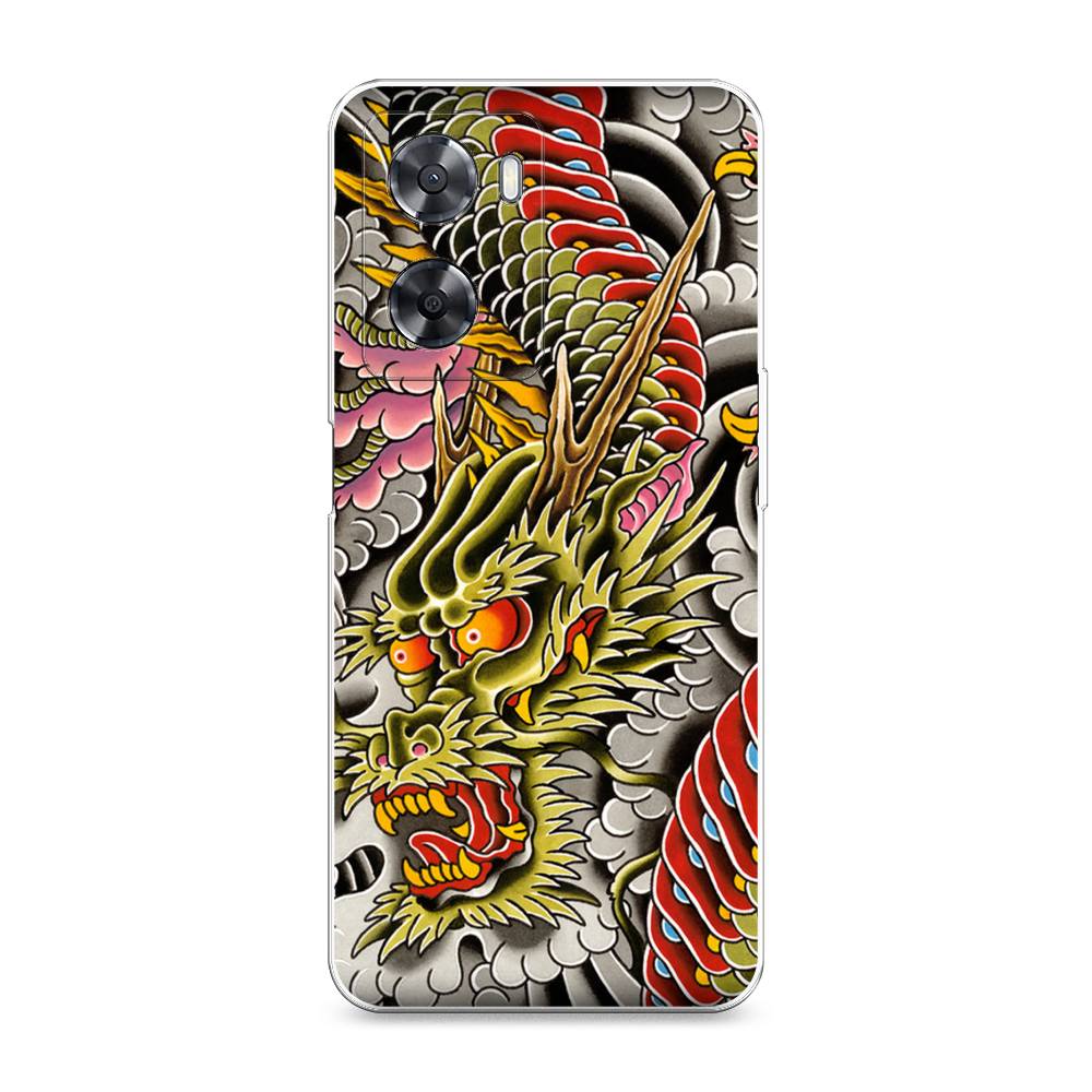 

Чехол на Oppo A57 4G "Японский дракон", Желтый;розовый;красный, 2511850-4