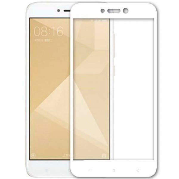 

Защитное стекло для Xiaomi Redmi 4X полное покрытие, белый