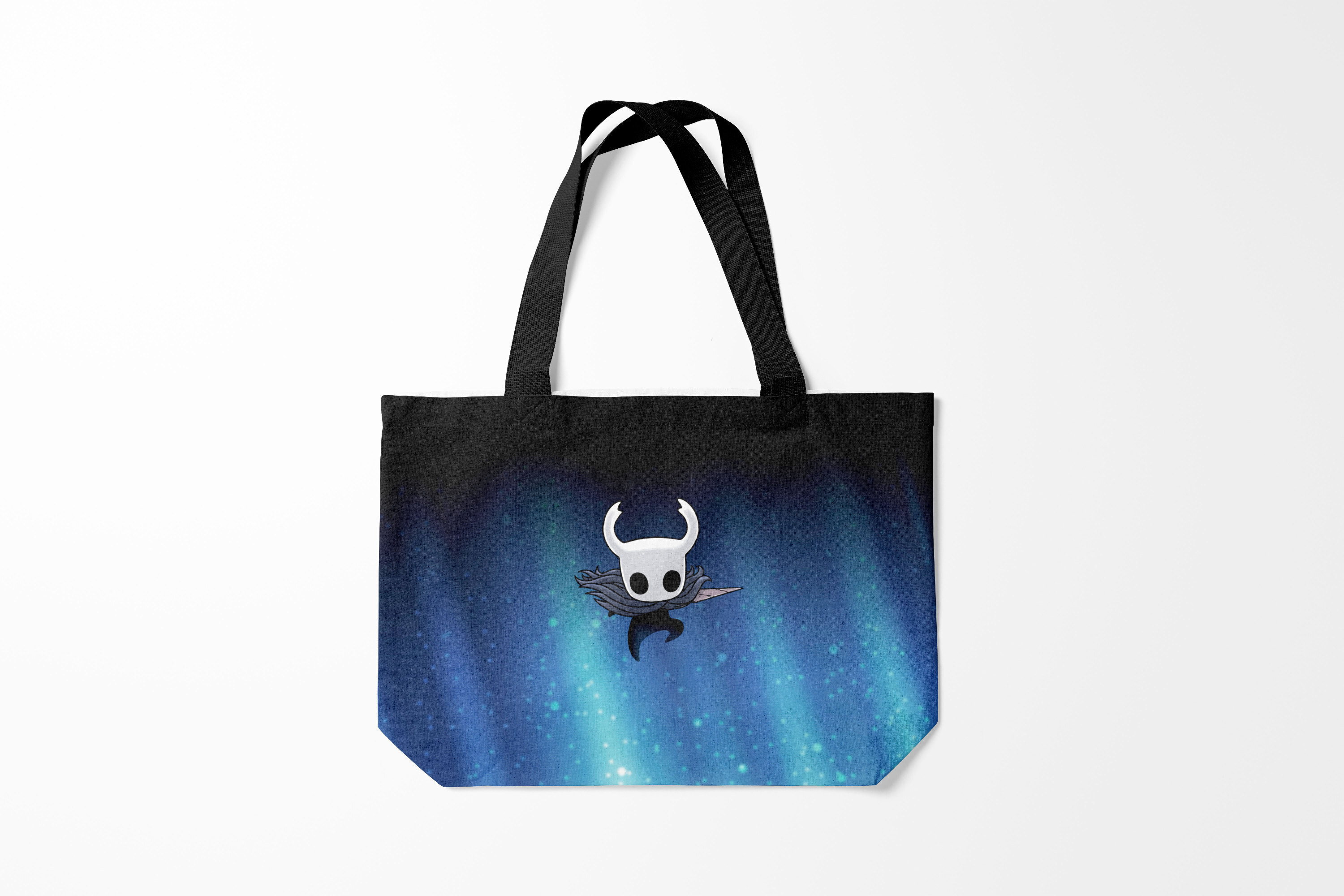 

Сумка шoппер унисекс Burnettie Hollow Knight Рыцарь, черный; синий, Разноцветный, Hollow Knight Рыцарь