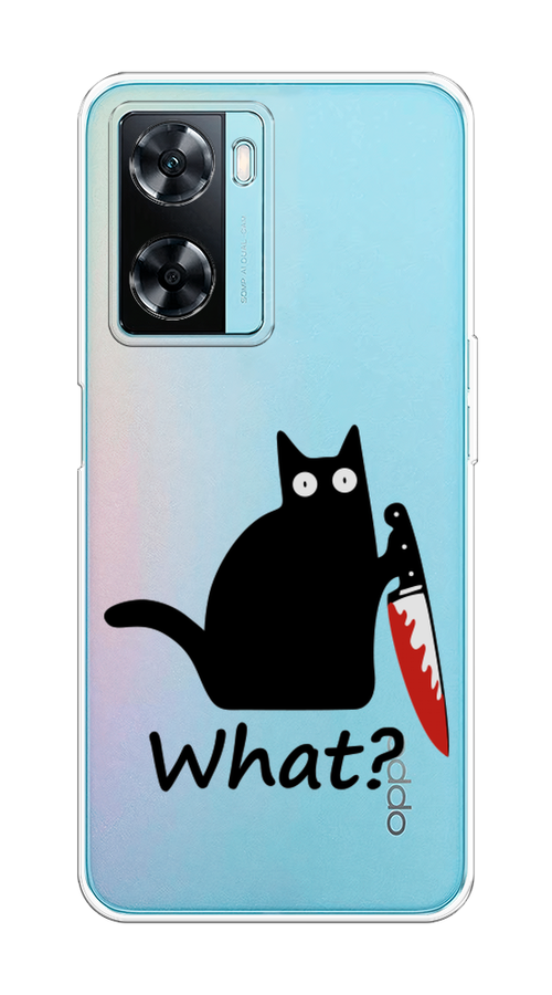 

Чехол на Oppo A57 4G "Котик с ножом", Черный;красный, 2511550-6