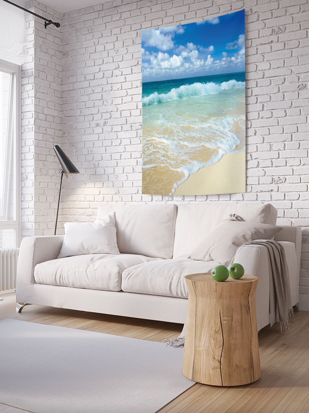 

Вертикальное фотопанно на стену JoyArty Пена на песке 100x150 см, Пена на песке