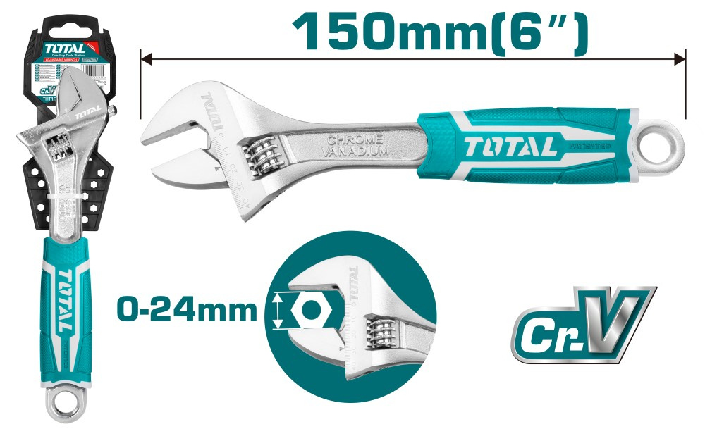 Ключ разводной Total THT101066 150мм 6 1069₽