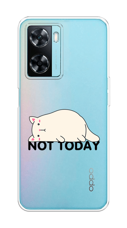 

Чехол на Oppo A57 4G "Cat not today", Белый;розовый;черный, 2511550-1