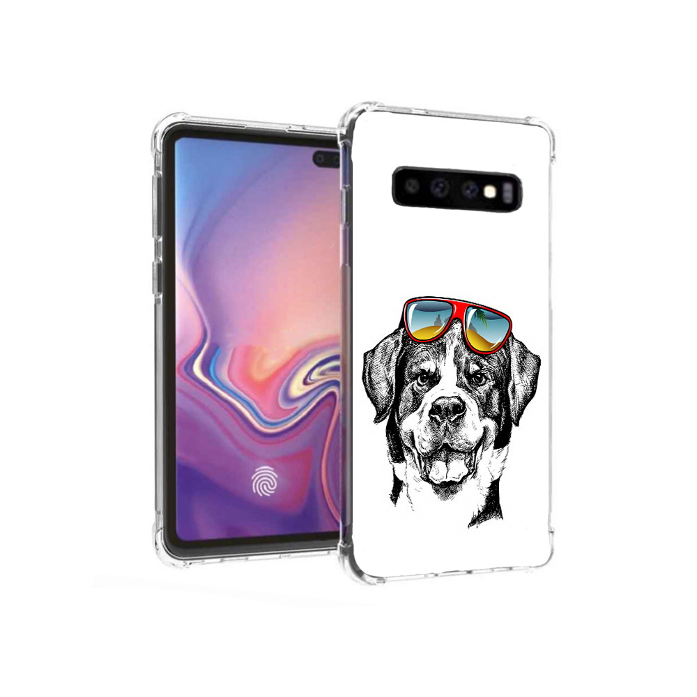 

Чехол MyPads Tocco для Samsung Galaxy S10+ счастливая собака (PT125670.500.631), Прозрачный, Tocco