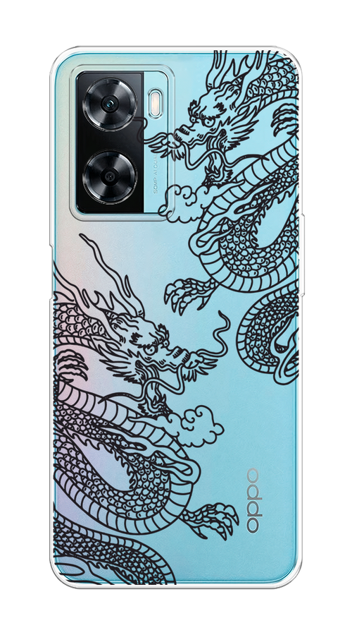 

Чехол на Oppo A57 4G "Два китайских дракона", Серый;черный, 2511550-1