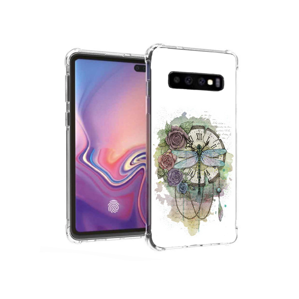 Чехол MyPads Tocco для Samsung Galaxy S10+ старинные часы в цветах (PT125670.500.621)