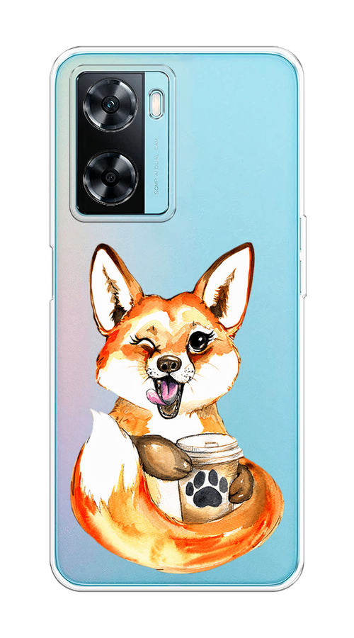 

Чехол на Oppo A57 4G "Подмигивающая лиса с кофе", Оранжевый;белый;коричневый, 2511550-4