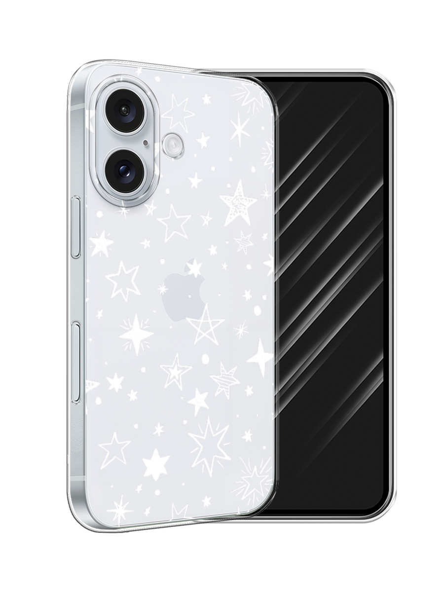 

Чехол Awog на Apple iPhone 16 "Звездочки графика белая", Прозрачный;белый, 16050-1