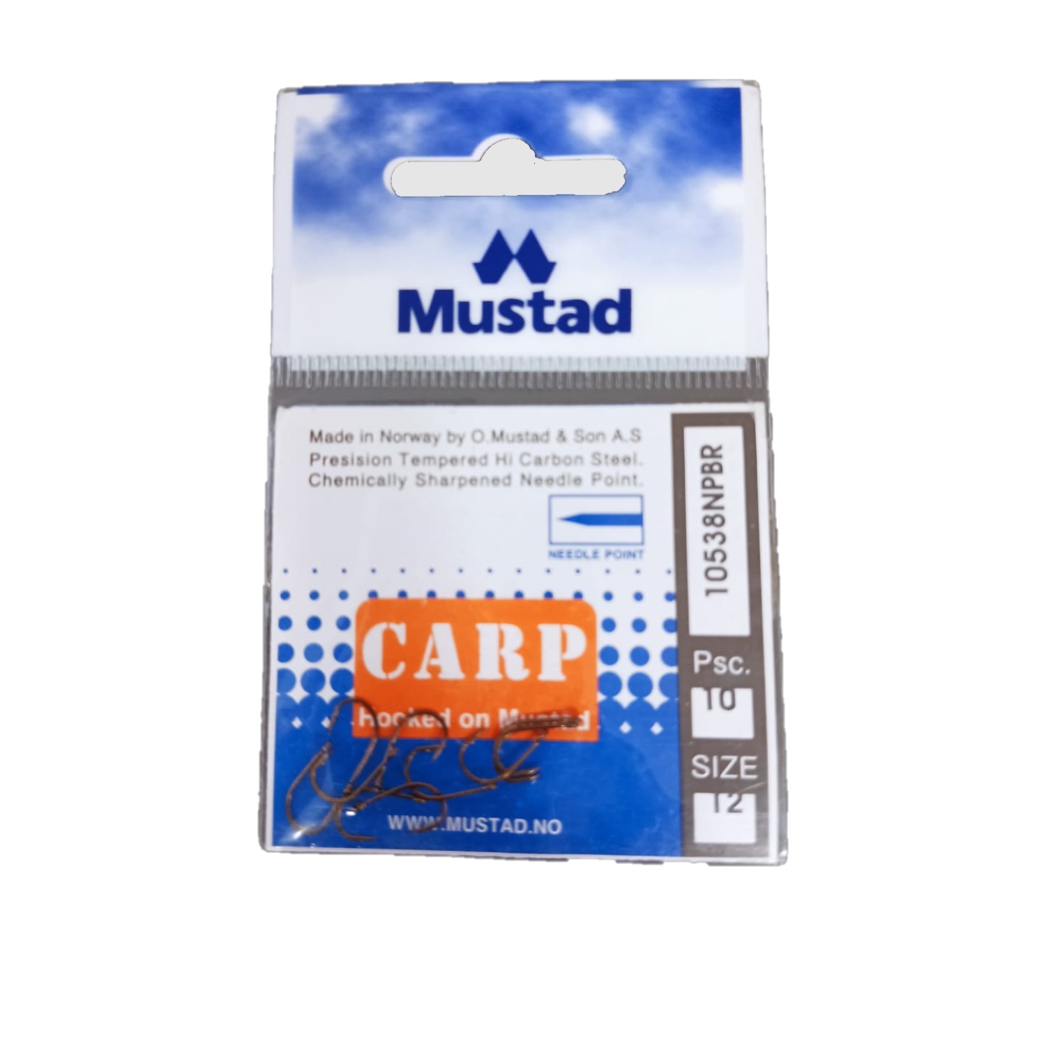 

Крючок одинарный MUSTAD 10538 NPBR №12 упаковка 10 шт