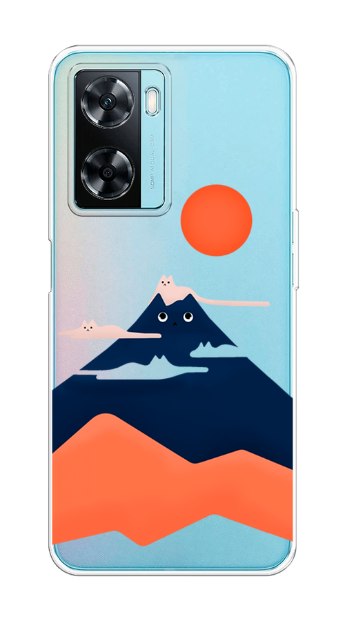 

Чехол на Oppo A57 4G "Кот-гора", Черный;оранжевый, 2511550-4