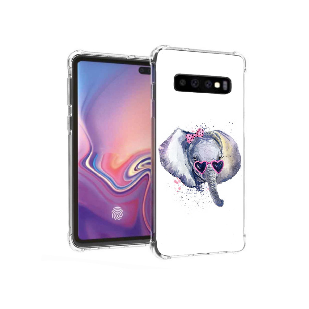 

Чехол MyPads Tocco для Samsung Galaxy S10+ слоник в очках (PT125670.500.608), Прозрачный, Tocco