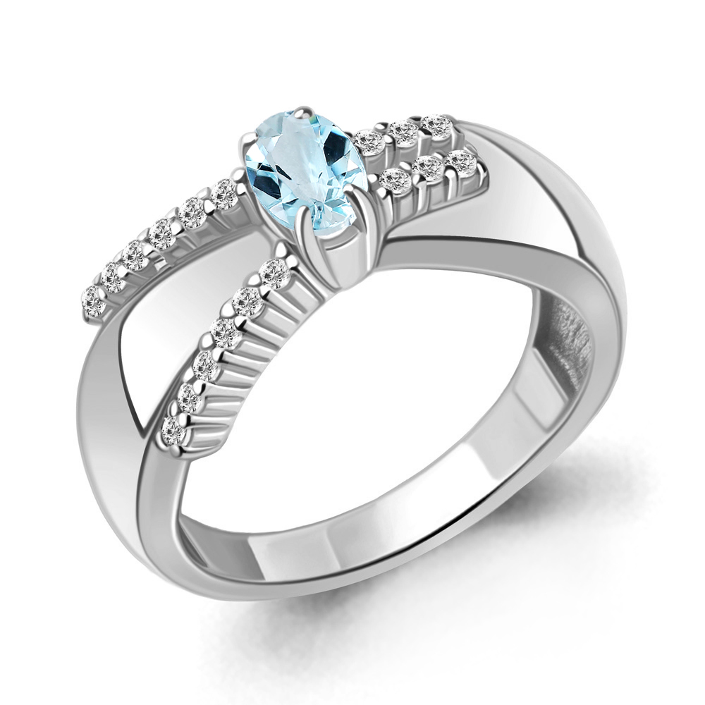 

Кольцо из серебра с топазом Aquamarine Aquamarine 6967702А_925_р р. 17, 6967702А_925_р