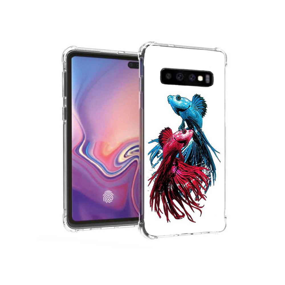 

Чехол MyPads Tocco для Samsung Galaxy S10+ рыбы петушки (PT125670.500.592), Прозрачный, Tocco