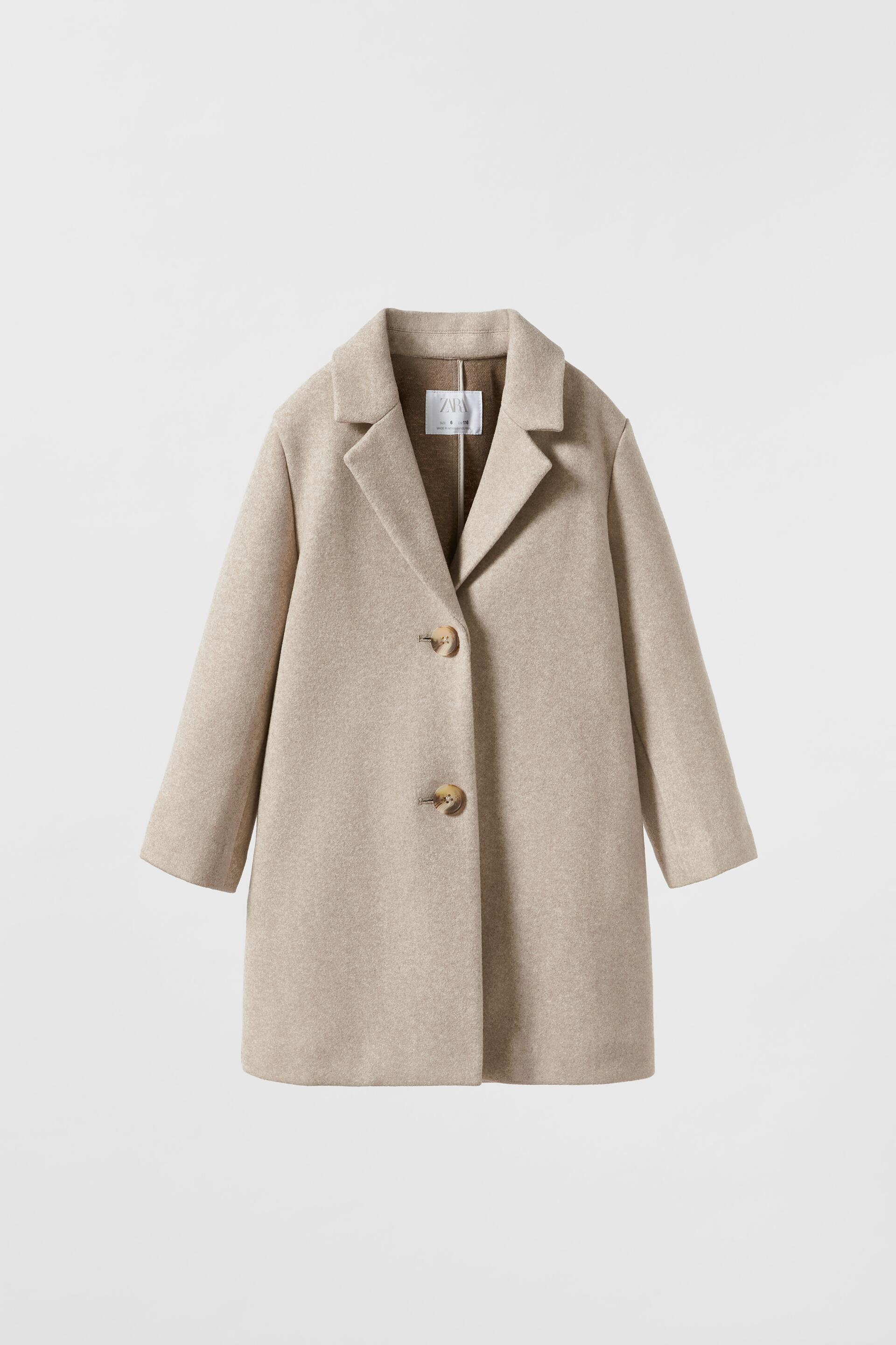 Пальто детское ZARA 0106871074609, натуральные цвета, 134 (товар из-за рубежа)