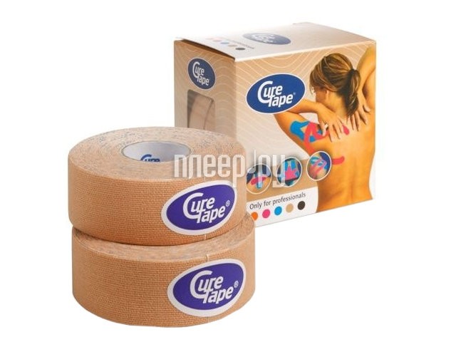 

Кинезио-тейп CureTape 2.5cm x 5cm 2шт Neutral 160288, Neutral