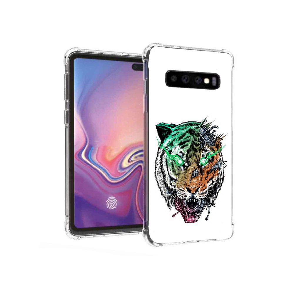 

Чехол MyPads Tocco для Samsung Galaxy S10+ робо-тигр (PT125670.500.584), Прозрачный, Tocco