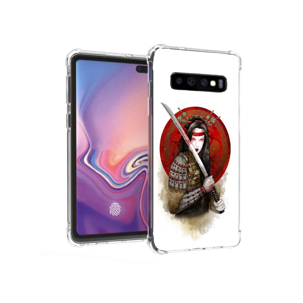 

Чехол MyPads Tocco для Samsung Galaxy S10+ рисованная девушка с катаной (PT125670.500.580), Прозрачный, Tocco