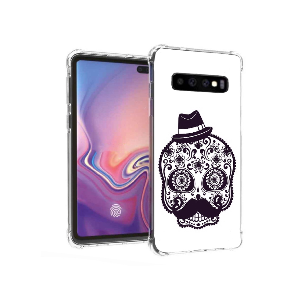 

Чехол MyPads Tocco для Samsung Galaxy S10+ разрисованный скелет (PT125670.500.575), Прозрачный, Tocco