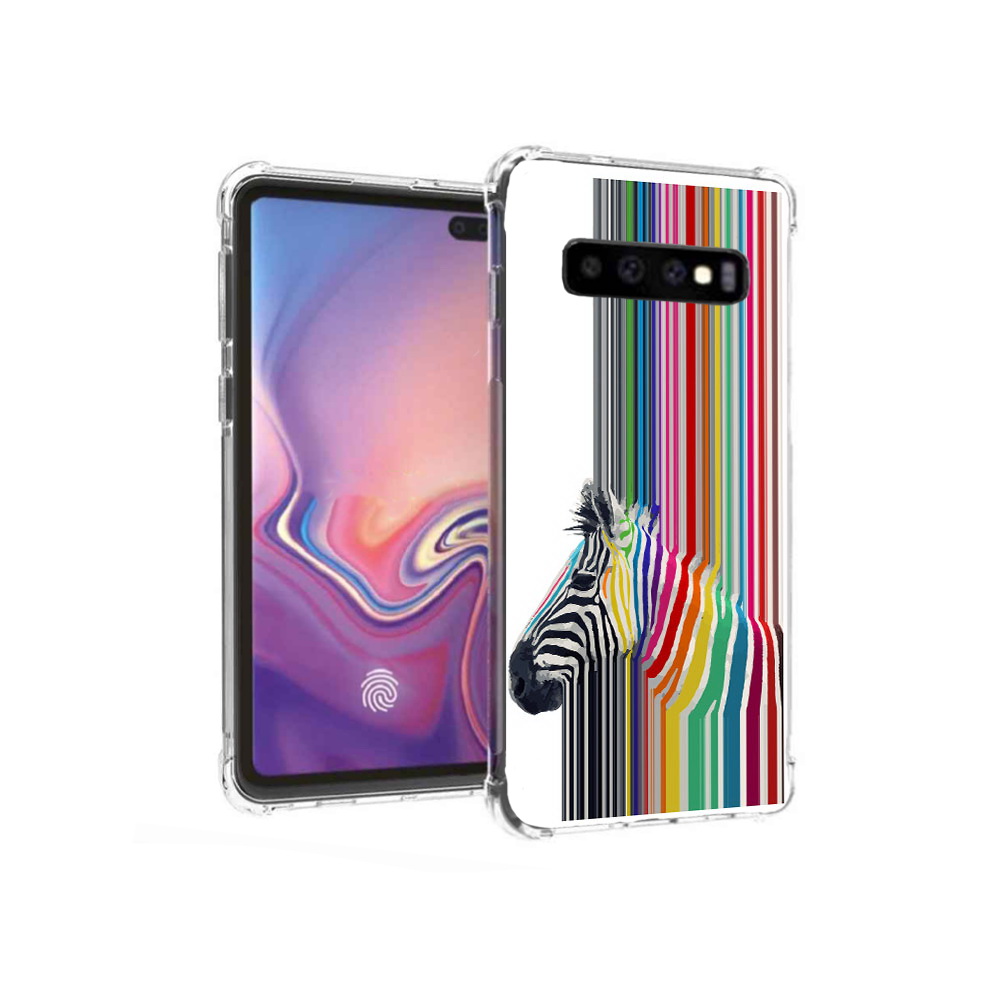 

Чехол MyPads Tocco для Samsung Galaxy S10+ радужная зебра (PT125670.500.565), Прозрачный, Tocco