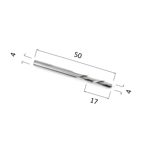 Фреза спиральная двухзаходная стружка вниз DJTOL N2LXD417 для станка ЧПУ