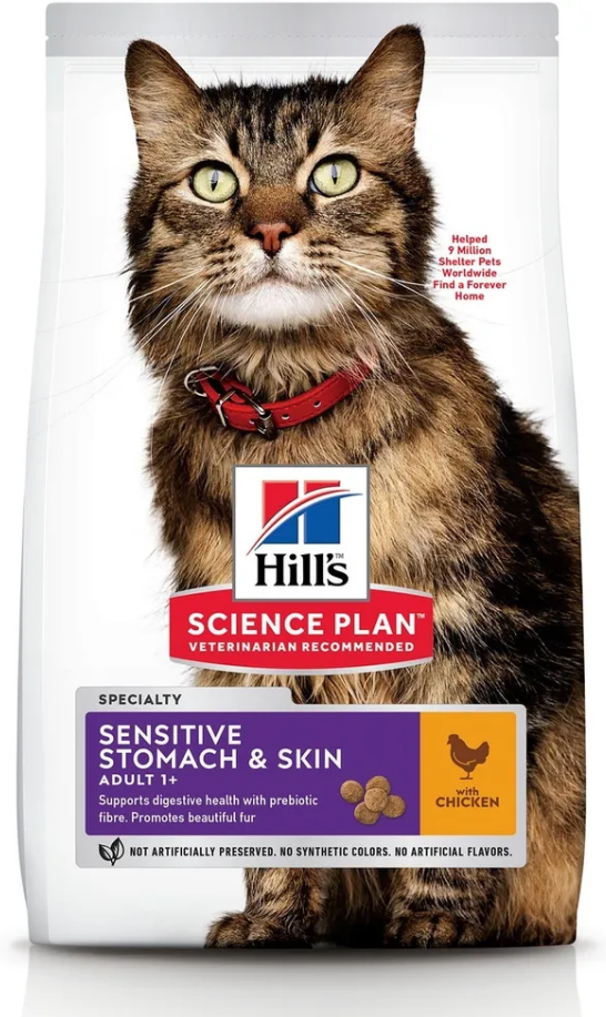 фото Сухой корм для кошек hill's sensitive stomach & skin, 300 г