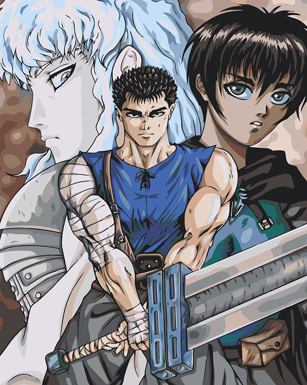 

Картина по номерам Цветное Берсерк Berserk манга аниме: Персонажи