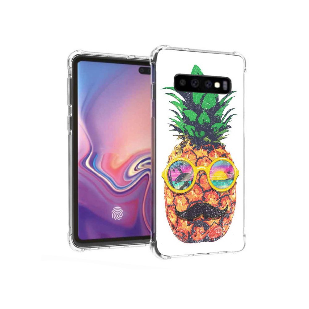 

Чехол MyPads Tocco для Samsung Galaxy S10+ прикольный ананас с лицом (PT125670.500.556), Прозрачный, Tocco