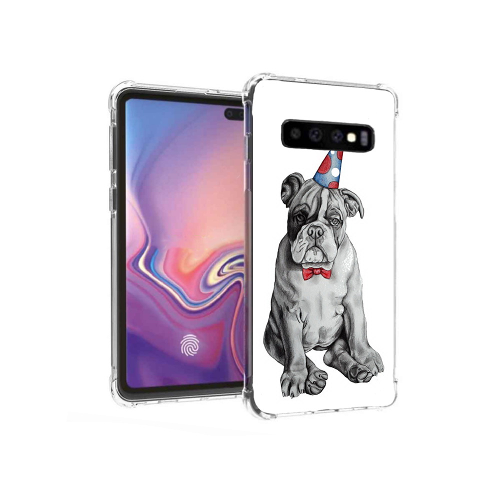 

Чехол MyPads Tocco для Samsung Galaxy S10+ праздничный щенок (PT125670.500.554), Прозрачный, Tocco