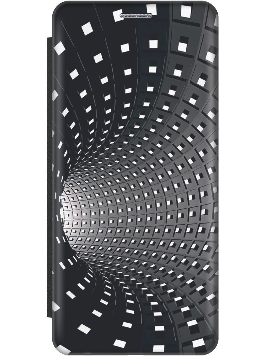 

Чехол-книжка на Realme C25 "Черно-белый тоннель" черный, Белый;серый, 9368