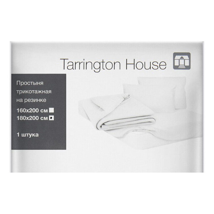 Простыня Tarrington House полутораспальная 180 х 200 см перкаль белая