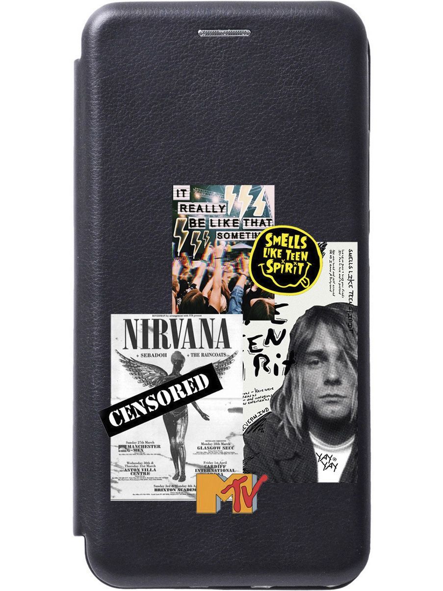 

Чехол-книжка на Realme C25 "Nirvana" черный, Черный;белый, 5622