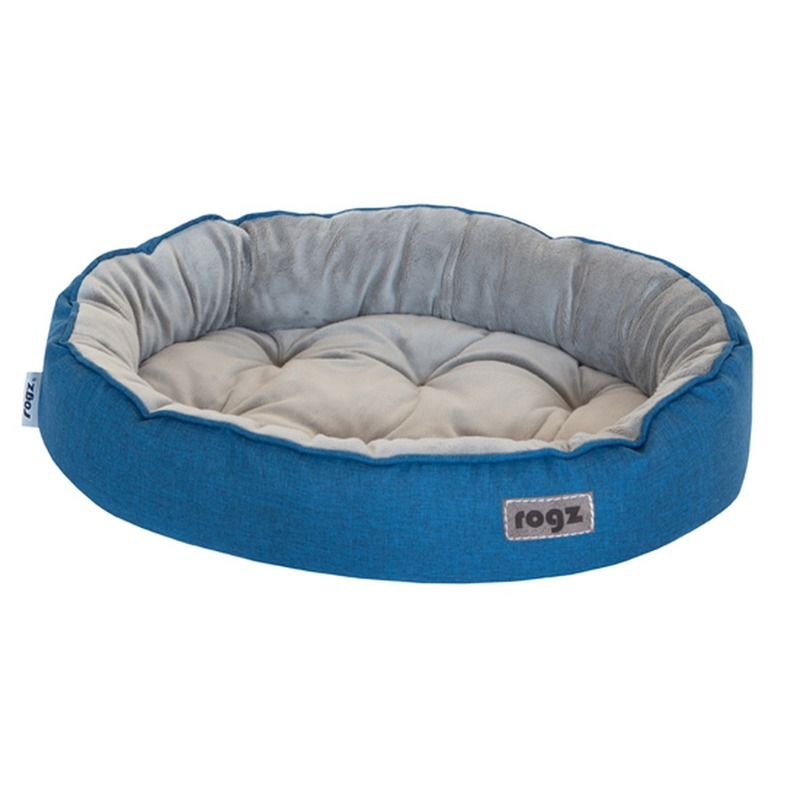 

Лежанка для кошки Rogz Cuddle Oval Podz, текстиль 35x48x8см, серый, синий, Cuddle Oval Podz