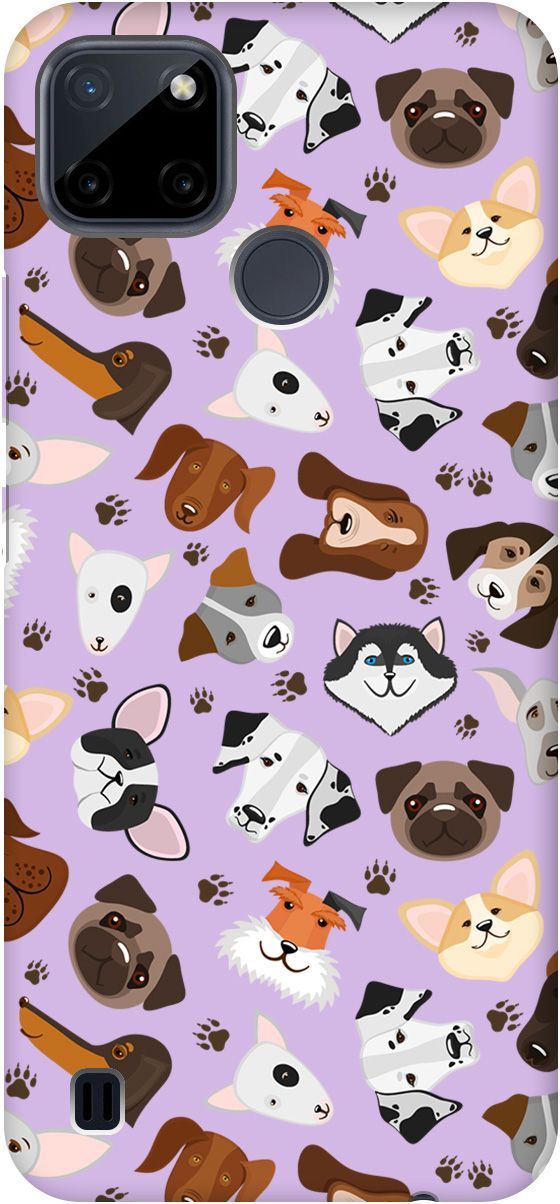 

Чехол на Realme C21Y "Dogs Pattern" сиреневый, Фиолетовый;коричневый, 5649