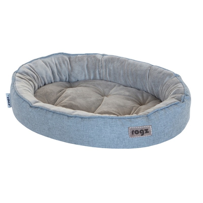 

Лежанка для кошек Rogz Cuddle Oval Podz, текстиль 39x13x56см, голубой, серый, Cuddle Oval Podz