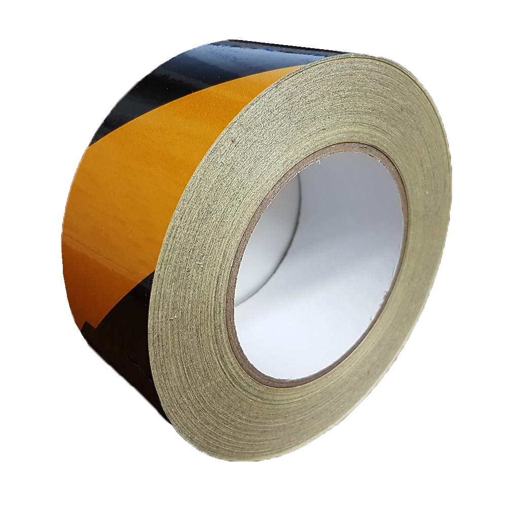 Светоотражающая самоклеящаяся лента Reflective Tape, 50мм х 45.7м, желтая/черная светоотражающая лента самоклеящаяся бело черная 5 см х 25 м