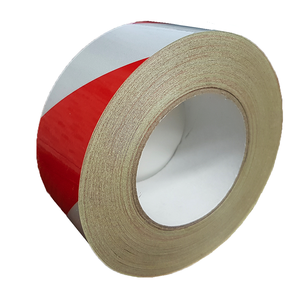 Светоотражающая самоклеящаяся лента Reflective Tape, 50мм х 45.7м, красная/белая