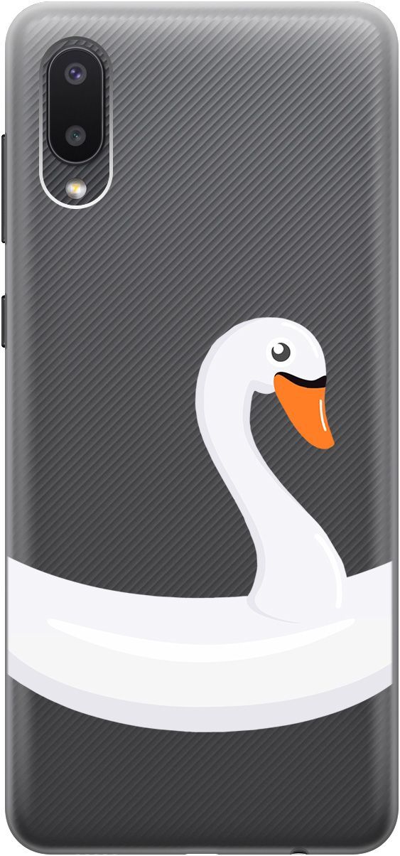 

Чехол на Samsung Galaxy A02 "Swan Swim Ring" прозрачный, Прозрачный;белый, 5342