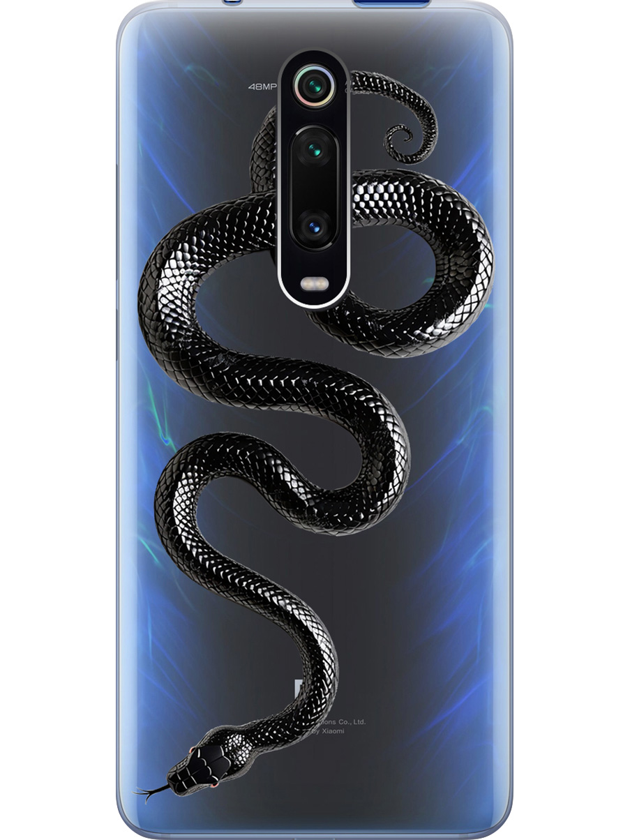 

Силиконовый чехол на Xiaomi Mi 9T / Mi 9T Pro / K20 / K20 Pro с принтом "Черная мамба", Прозрачный;черный, 721421613