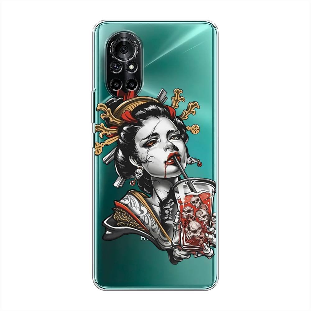 

Чехол на Honor V40 Lite "Опасная гейша", Красный;черный;серый, 6105150-4