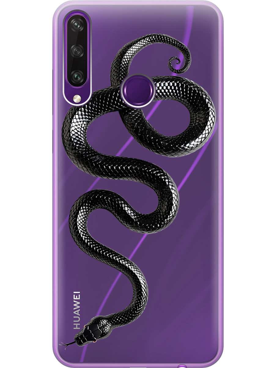 

Силиконовый чехол на Huawei Y6P с принтом "Черная мамба", Прозрачный;черный, 723101013