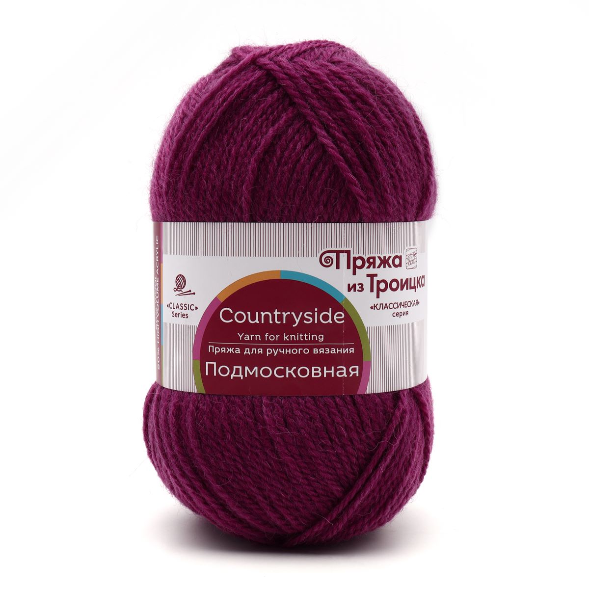 

Пряжа из Троицка 'Подмосковная' 100 г, 250 м (шерсть, акрил) (40 цикламен), 10 мотков