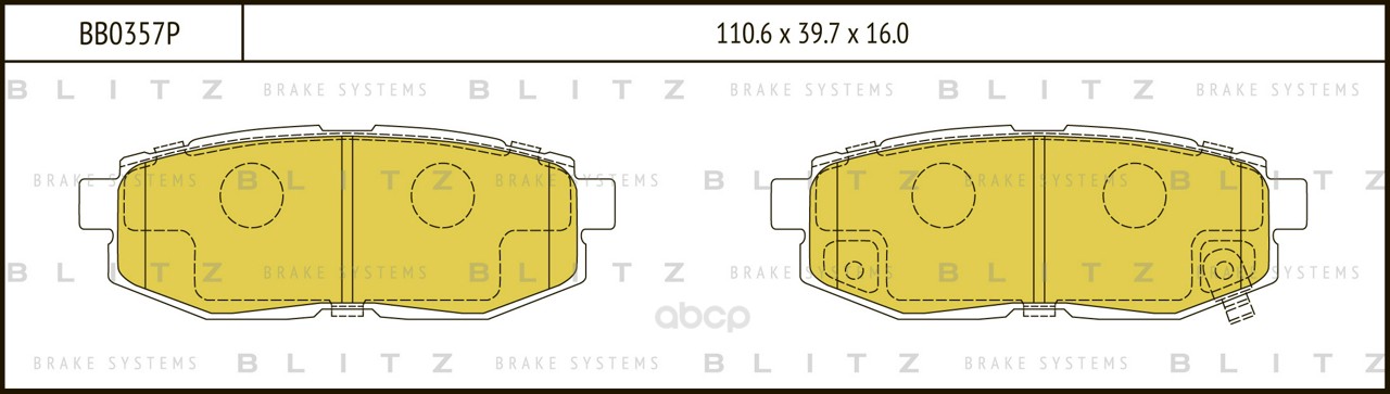 

Тормозные колодки BLITZ задние для Subaru Tribeca 05-/Toyota GT-86 12- BB0357P
