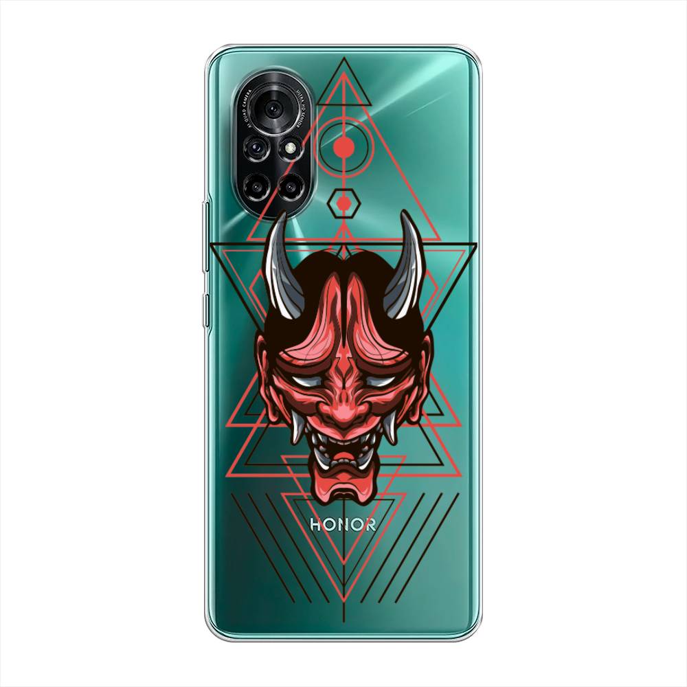 

Чехол на Honor V40 Lite "Hanya Oni mask", Серый;красный;черный, 6105150-4